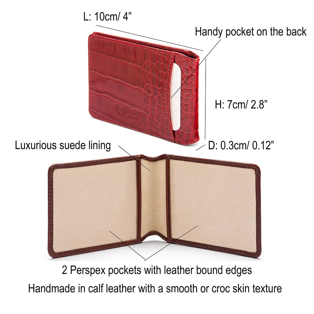 Leather Oyster card holder, features and dimensions