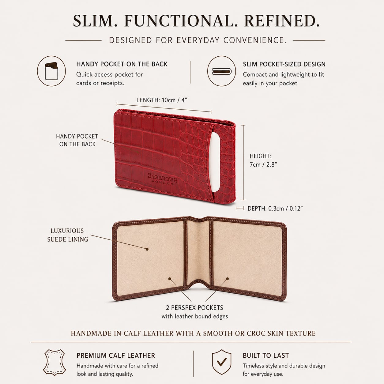 Leather Oyster travel card holder, features and dimensions