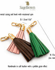Leather tassel, features and dimensions