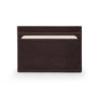 Flat leather credit card wallet 4 CC, brown pebble grain, front