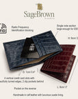 Compact leather RFID wallet, features and dimensions