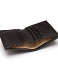 RFID leather wallet with 4 CC, black, inside