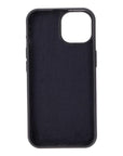 iPhone 15 case in leather with RFID, black, inside back cover