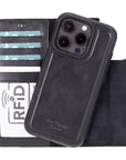 iPhone 15 Pro case in leather with RFID, black