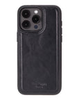 iPhone 15 Pro Max case in leather with RFID, black, back cover