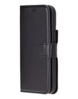 iPhone 15 Pro Max case in leather with RFID, black, side