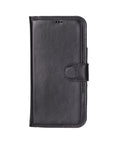 iPhone 16 Pro case in leather with RFID, black, front