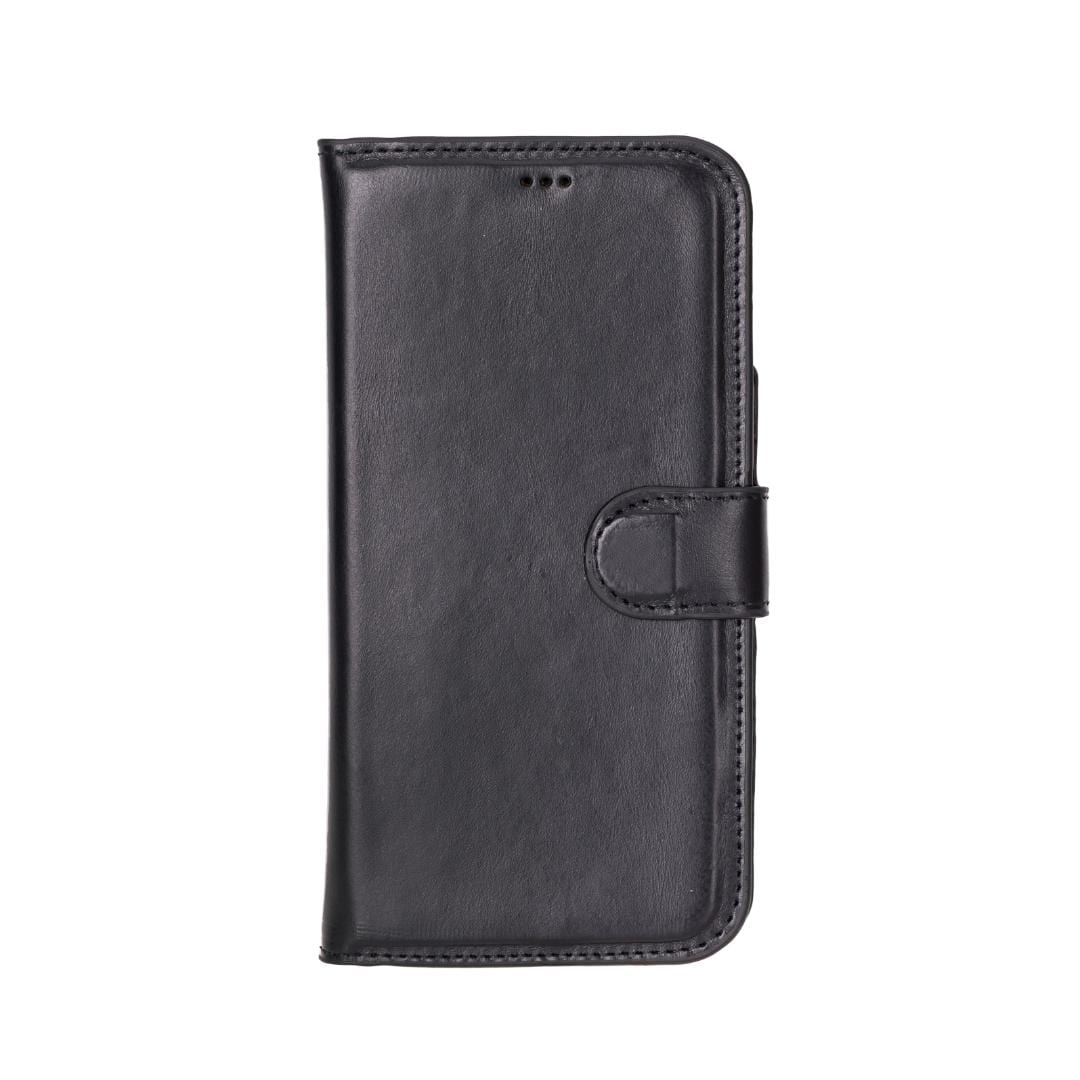 iPhone 16 Pro Max case in leather with RFID, black, front