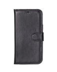 iPhone 16 Pro Max case in leather with RFID, black, front