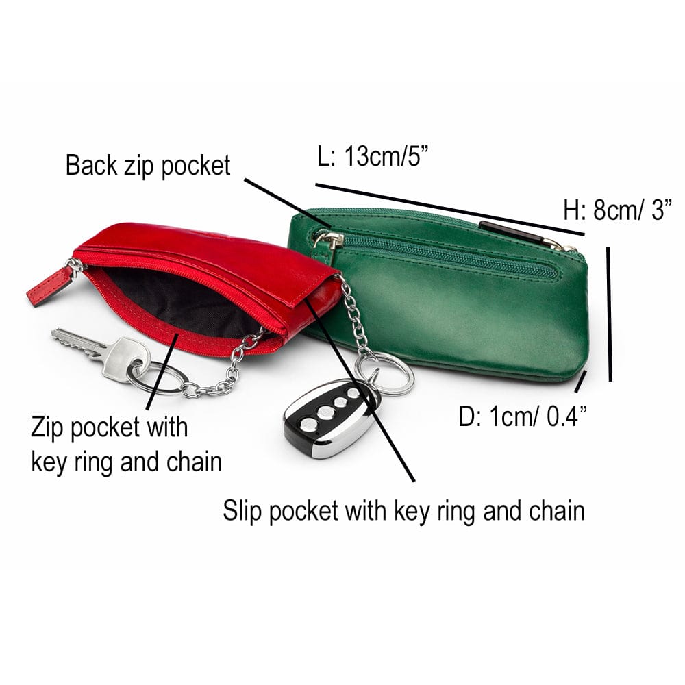 Large leather key case, features and dimensions