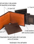 Leather 2 in 1 wallet, features and dimensions