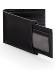 Leather 2 in 1 wallet, black, front