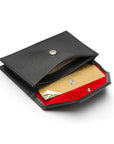 Leather business card holder, black, inside