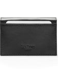 Leather business card holder, black, back