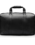 Leather duffel travel bag, black, front