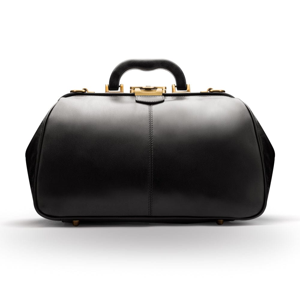 Small Gladstone Bag in Leather, black, front view