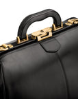 Small Gladstone Bag in Leather, black, lock