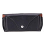 Leather glasses case, black, front