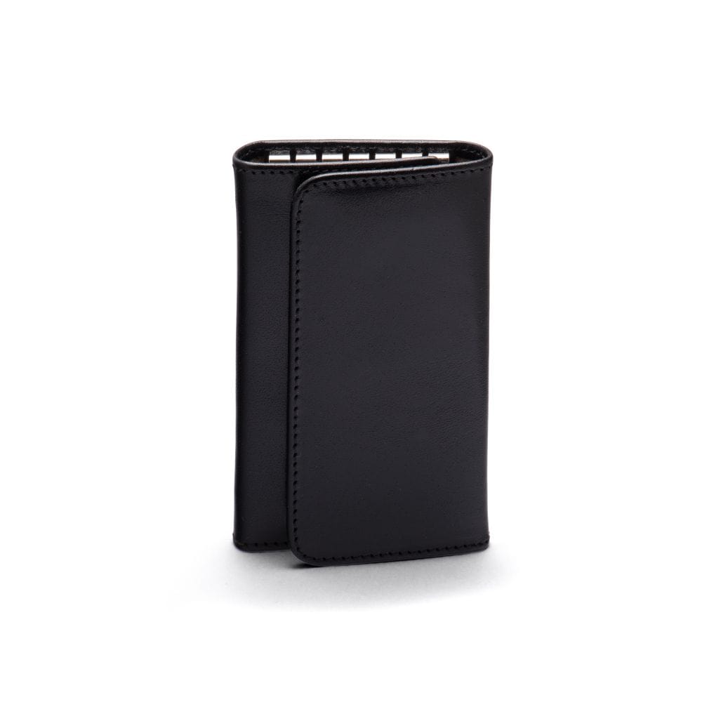 Leather Key Ring Wallet, Black | Key Case | SageBrown