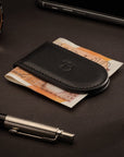 Leather Magnetic Money Clip, black, lifestyle