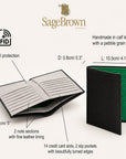Leather RFID Wallet with 14 Card Slots, features and dimensions