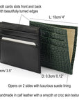 Leather side opening flat credit card case, features and dimensions
