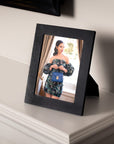 Leather photo frame, black, 6x4", lifestyle