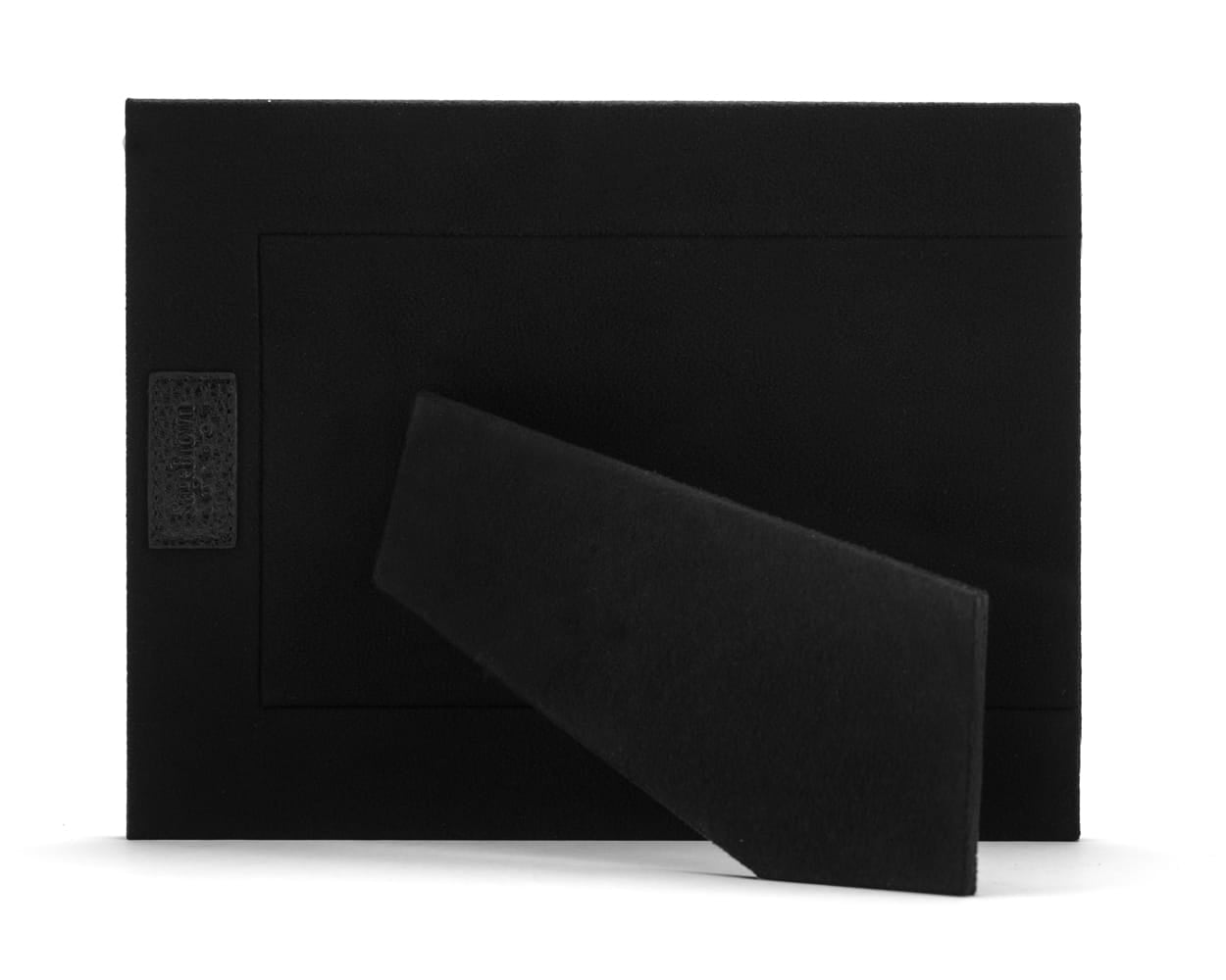 Leather photo frame, black, landscape back