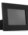 Leather photo frame, black, landscape front