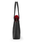 Luxury Leather Tote Bag and Shopper, Black, side view