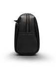 Luxury leather wash bag, black, side