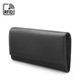Luxury RFID leather travel wallet, black, side