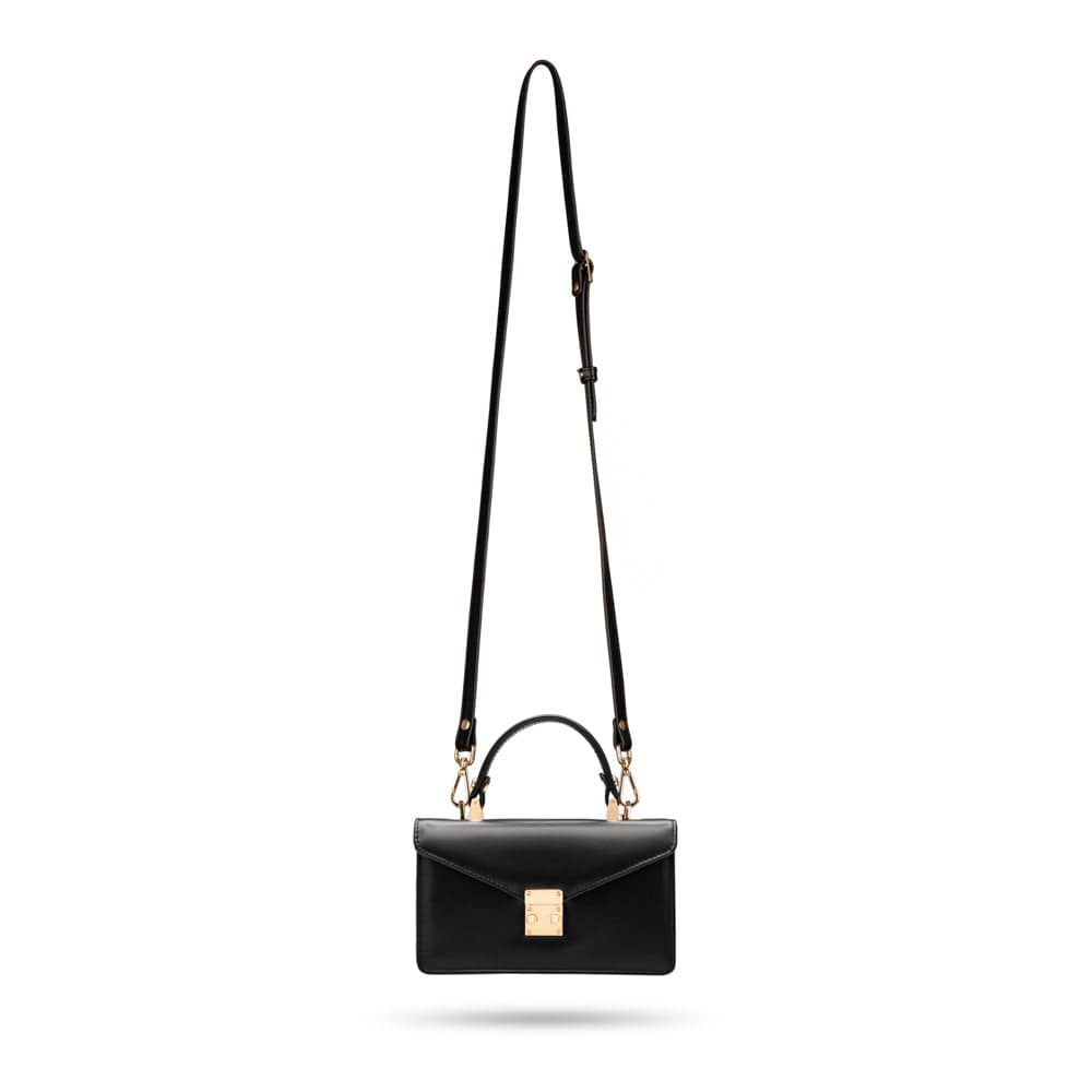 Maya top handle bag, black, with shoulder strap