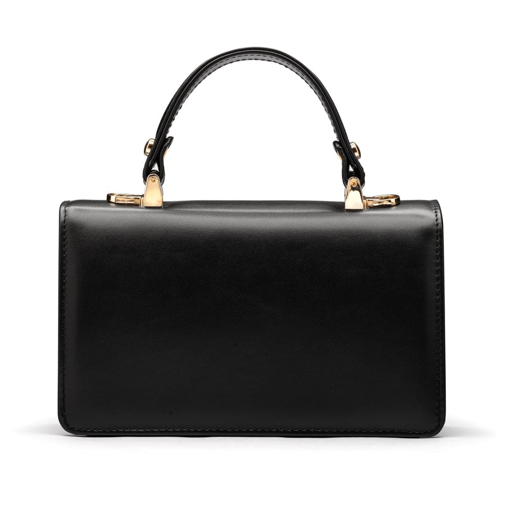 Maya top handle bag, black, back