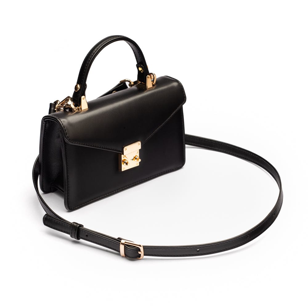 Maya top handle bag, black, side