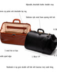 Medium leather Gladstone holdall, features and dimensions