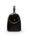 Mini leather Gladstone bag, black, side