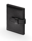 Mini leather passport photo frame, black, 60 x 40mm, side