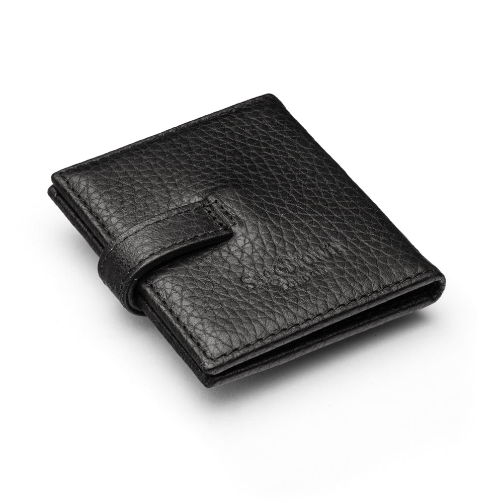 Mini leather passport photo frame, black, 60 x 40mm, back
