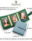 Mini triple leather photo wallet, features and dimensions