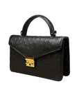 Real ostrich Maya bag, black ostrich, side