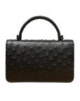 Real ostrich Maya bag, black ostrich, back