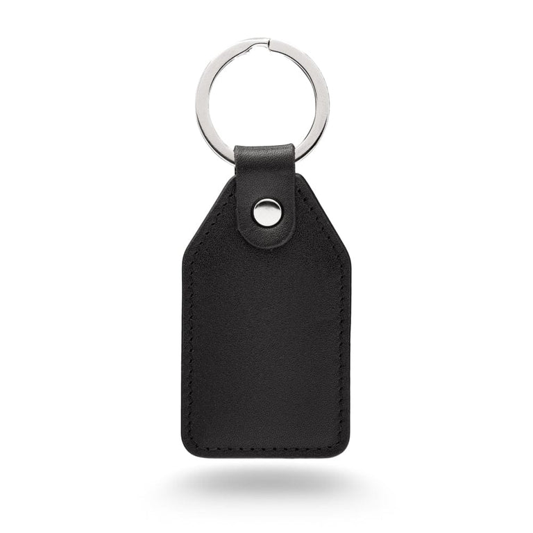 Rectangular Large Key Rings Rectangular Leather Key Ring, Black | Key Fob | SageBrown