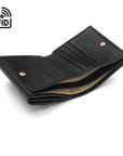 RFID leather Jackie purse, black, inside