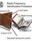 Leather money clip wallet with coin purse, features