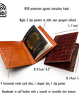 RFID leather passport holder, features and dimensions