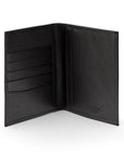 RFID leather passport holder, black, inside