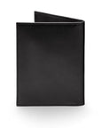 RFID leather passport holder, black, back view