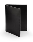 RFID leather passport holder, black, front