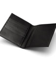 RFID leather passport holder, black, open